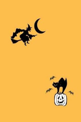 Cover of Flying Witch on Broom and Cat on Pumpkin