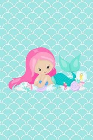 Cover of Cute Pink Hair Mermaid Girl and Friends Notebook 4x4 Quad Ruled Paper