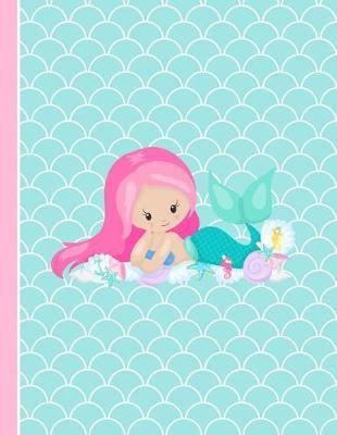 Book cover for Cute Pink Hair Mermaid Girl and Friends Notebook 4x4 Quad Ruled Paper