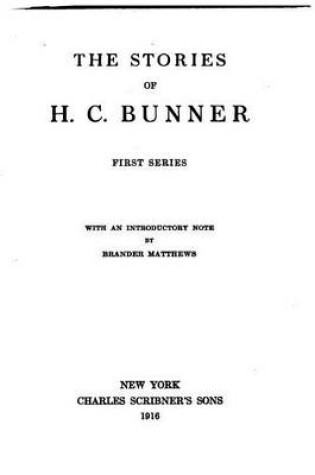 Cover of The Stories of H.C. Bunner. First Series