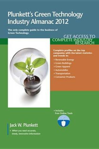 Cover of Plunkett's Green Technology Industry Almanac 2012