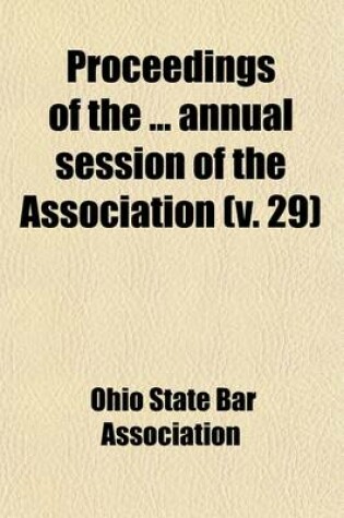 Cover of Proceedings of the Annual Session of the Association Volume 29