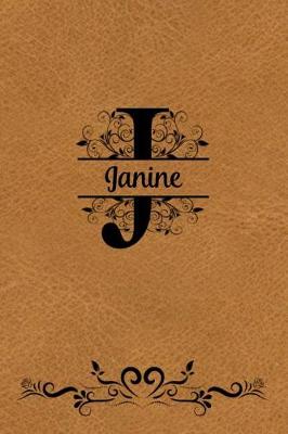 Book cover for Split Letter Personalized Name Journal - Janine