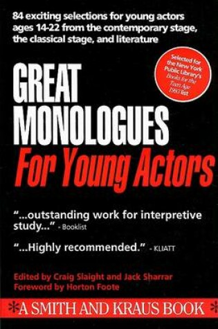 Cover of Great Monologues for Young Actors