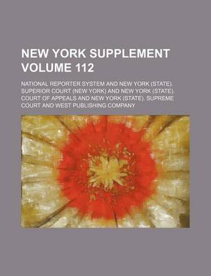 Book cover for New York Supplement Volume 112