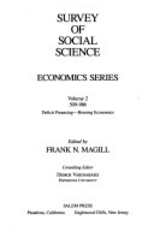 Cover of Surv of Soc Science Econ 1991 5 Vols