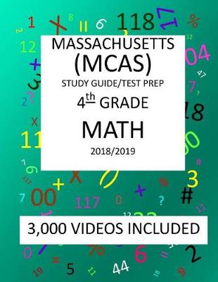 Book cover for 4th Grade MASSACHUSETTS MCAS, 2019 MATH, Test Prep