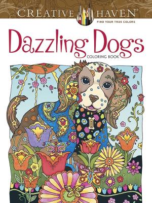 Book cover for Creative Haven Dazzling Dogs Coloring Book