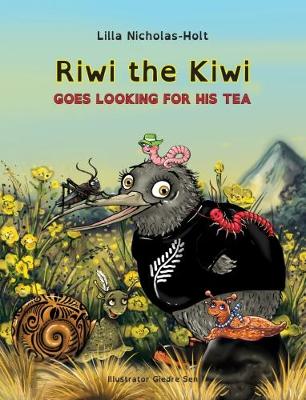 Cover of Riwi the Kiwi Goes Looking for His Tea (OpenDyslexic)