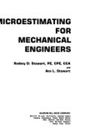 Cover of Microestimating for Mechanical Engineers