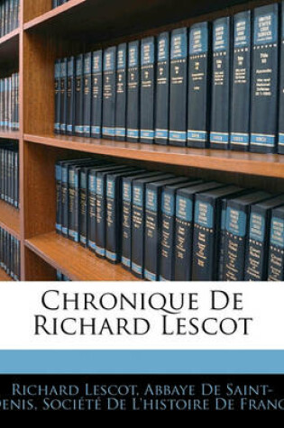 Cover of Chronique de Richard Lescot