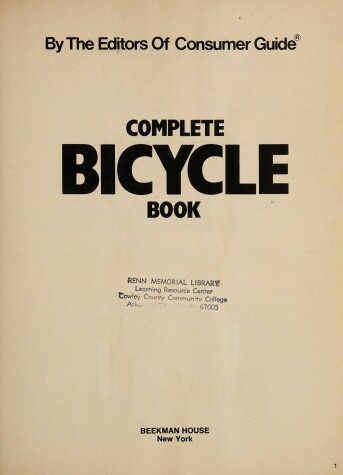 Book cover for Complete Bicycle Book