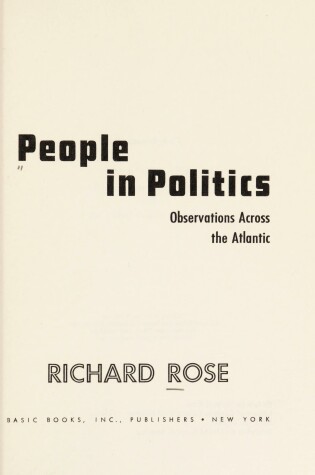 Cover of People in Politics