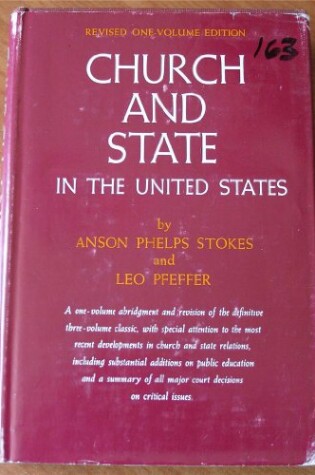 Cover of Church and State in the United States