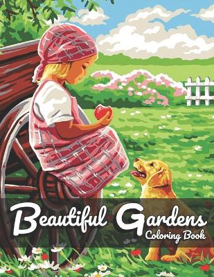 Book cover for Beautiful Gardens Coloring Book