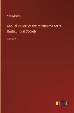 Cover of Annual Report of the Minnesota State Horticultural Society