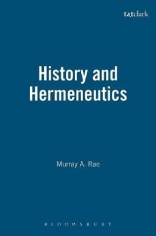 Cover of History and Hermeneutics