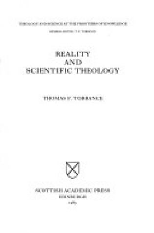 Cover of Reality and Scientific Theology