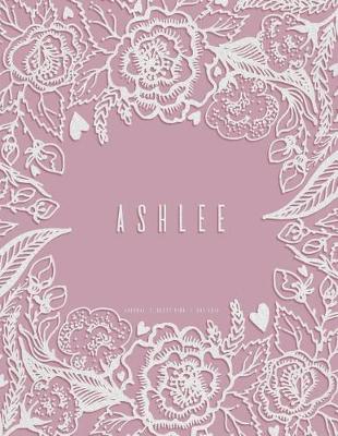 Book cover for Ashlee. Dusty Pink Dot Grid Journal