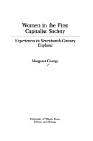 Cover of Women in the First Capitalist Society
