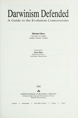 Cover of Darwinism Defended