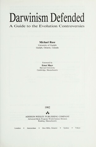 Book cover for Darwinism Defended