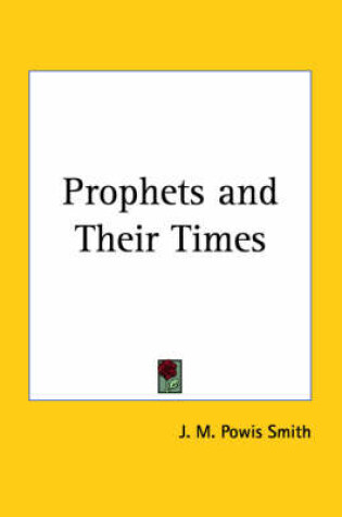 Cover of Prophets and Their Times (1925)