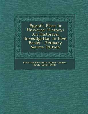 Book cover for Egypt's Place in Universal History