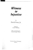 Book cover for Witness to Injustice