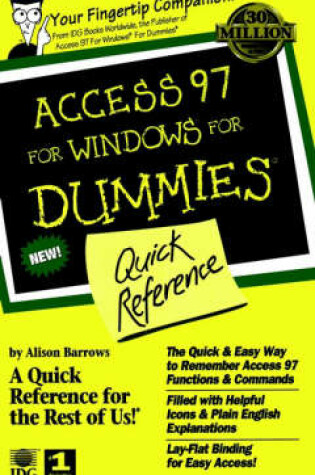 Cover of Access 97 for Windows for Dummies Quick Reference