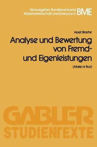 Cover of Analyse und Bewertung von Fremd- und Eigenleistungen(Make or Buy)