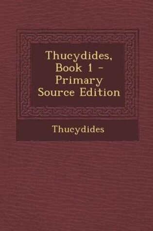 Cover of Thucydides, Book 1