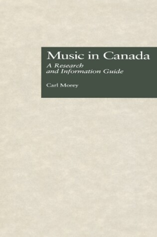 Cover of Music in Canada