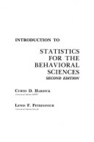 Cover of Introduction to Statistics for the Behavioural Sciences