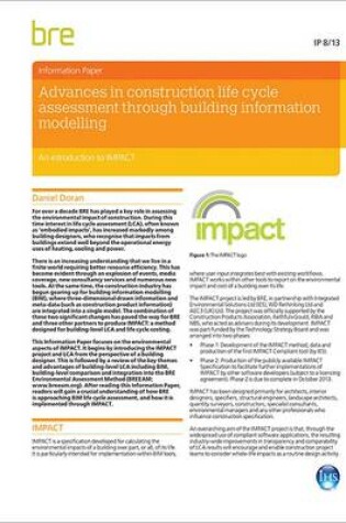 Cover of Advances in Construction Life Cycle Assessment Through Building Information Modelling