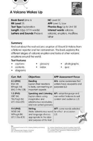 Cover of BC NF Lime A/3C A Volcano Wakes Up Guided Reading Card