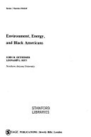 Cover of Environment, Energy and Black Americans