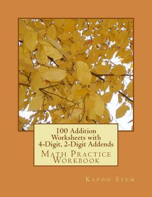 Book cover for 100 Addition Worksheets with 4-Digit, 2-Digit Addends