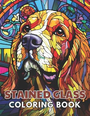 Book cover for Stained Glass Dog Coloring Book