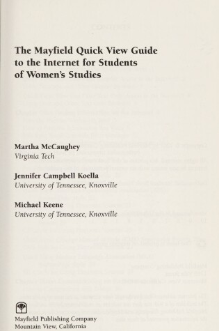 Cover of Mayfield Quick Guide: Internet Women's Studies