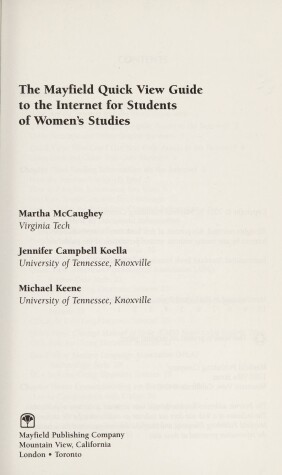 Book cover for Mayfield Quick Guide: Internet Women's Studies