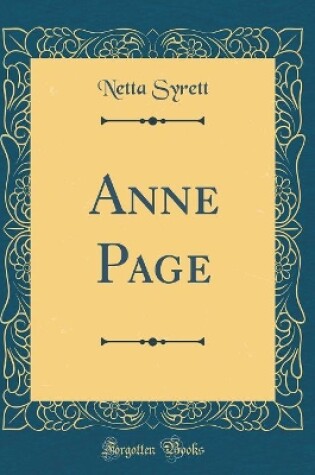 Cover of Anne Page (Classic Reprint)