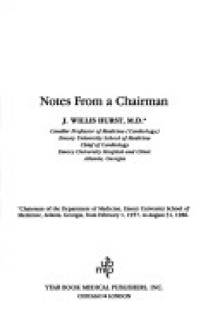 Cover of Notes of a Chairman