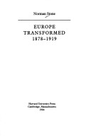 Cover of Europe Transformed: 1878-1919