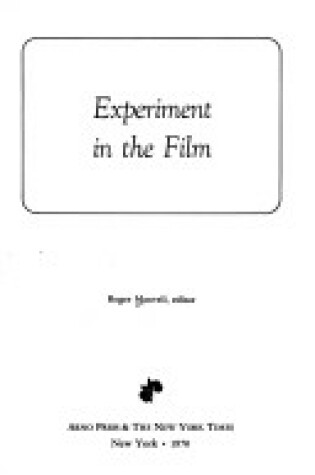 Cover of Experiment in the Film