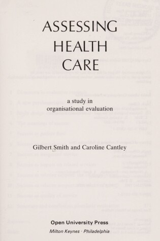 Cover of Assessing Health Care