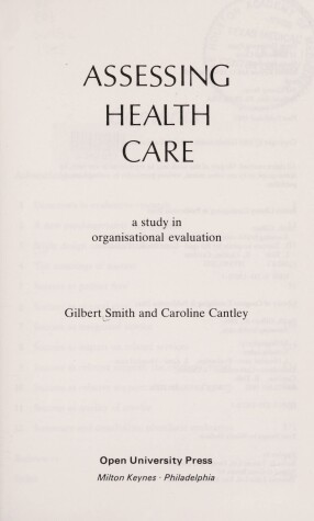 Book cover for Assessing Health Care