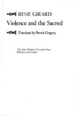 Cover of Violence and the Sacred