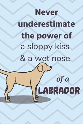 Book cover for Never underestimate the power of a sloppy kiss & a wet nose of a Labrador