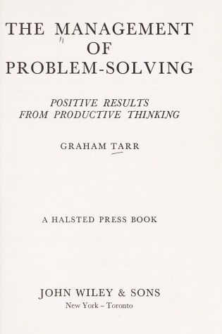 Cover of Management of Problem Solving